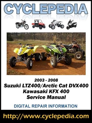 cover image of Suzuki LTZ400/Arctic Cat DVX400/Kawasaki KFX 400 2003-2008 Service Manual